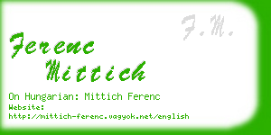 ferenc mittich business card